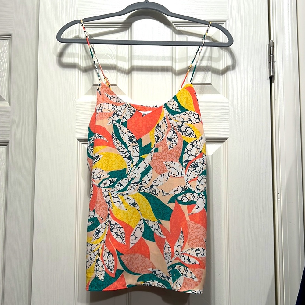 Nine West Multi Color Abstract Print V-Neck Sleeveless Layering Camisole. Size:S